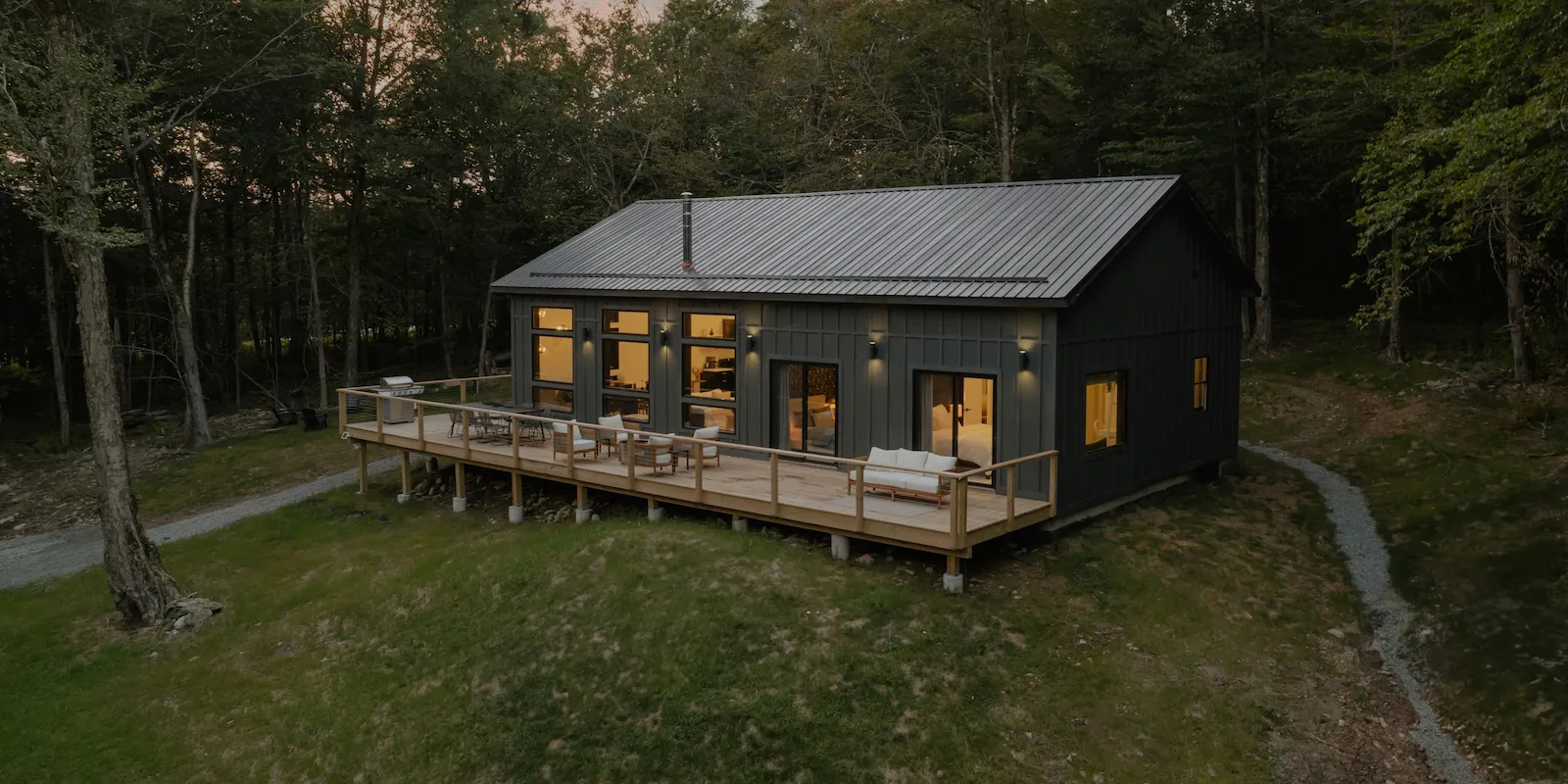 gray home with new roofing and siding